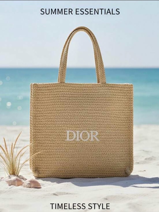 Dior Handbags - Christian Dior DIOR Woven Straw Tote Bag